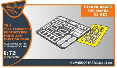 1/72 Clear Prop TB.2 PE piezas y máscara de pintura x2 juego para kits CP Foto 1 de 4