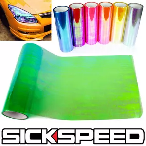12"X24" HEADLIGHT/FOGLIGHT FILM COVER TINT VINYL WRAP SHEET CHAMELEON GREEN P2 - Picture 1 of 1