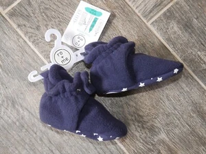 Infant/Baby Snap Bootie Shoes RO + ME BY ROBEEZ Cozy Caleb 6-12 Mos Navy NEW - Picture 1 of 4