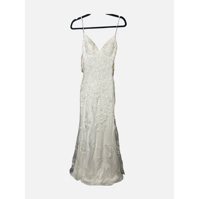 Vestido Faviana Para Mujer de Encaje Tul Cuello en V Con Cordones Espalda Tul Correa Ajustable Talla 2 Foto 1 de 4