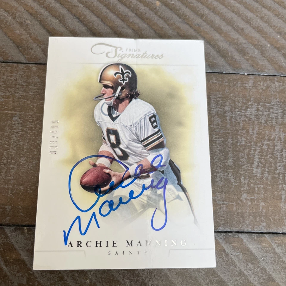 Archie Manning Signed 2012 Panini Prime Signatures 098/499 Archie Manning #152 - Image 1 of 4