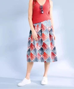 Seasalt.New/Tag.”Fairy Folk Skirt”Scallop Fans Chalk.UK 10P.RRP £67.95.Linen - Picture 1 of 24