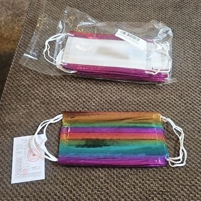 3- Bling Face MasksFashion Sparkly Face Mask, Cotton Stretchable String - Image 1 of 4