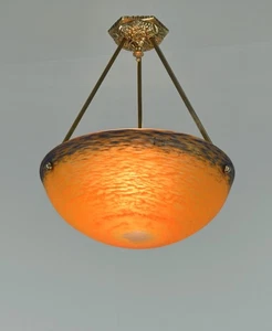 A. DELATTE : FRENCH 1930 ART DECO PENDANT ..... chandelier lamp muller degué era - Picture 1 of 9