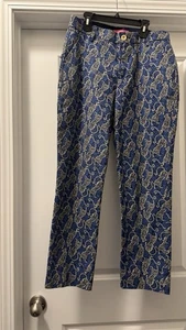 Lilly Pulitzer 8 Navy EASY TO SPOT GRETCHEN PANTS High Rise Stretch Ankle - Picture 1 of 8