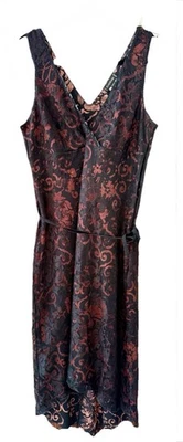 Sexy Vestido Midi Elástico Forro Negro Bebe De Colección Años 90 Encaje Sobre Negro y Rojo-XL Foto 1 de 4