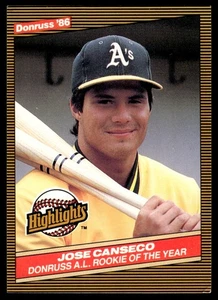 1986 Donruss Highlights Jose Canseco Rookie Oakland Athletics #55 - Picture 1 of 2