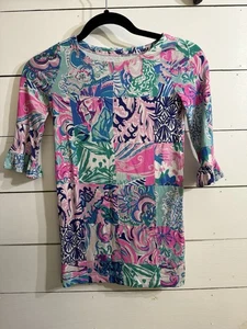 Lilly Pulitzer Girl M 6/7 Mini Knit PATCH TO MATCH SOPHIE DRESS Ruffle Sleeve - Picture 1 of 3