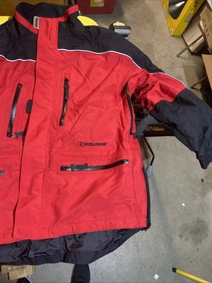 Polaris Snowmobile Jacket Non Insulated Shell Xl Black Red - Image 1 of 4