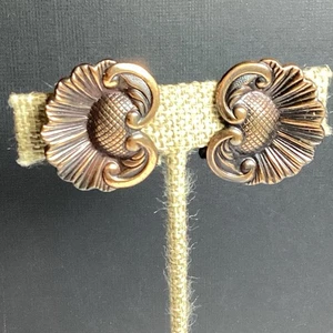 PENDIENTES CLIP COBRE VINTAGE BONITO DISEÑO - Imagen 1 de 8