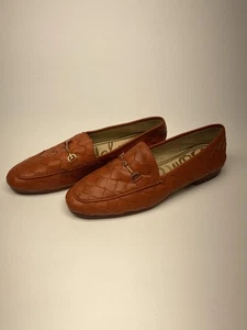 Sam Edelman Loraine Womens Sz 11 Orange Woven Leather Loafers Bit Moccasin Flats - Picture 1 of 11