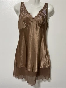 Abito Slip Vintage Piccolo Babydoll Ciquette Romantico Raso Scintillante Ricamo - Foto 1 di 15