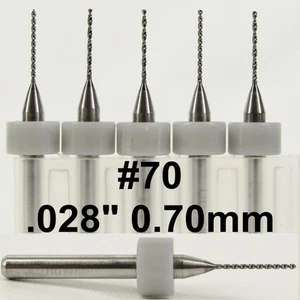 #70 .028" 0.70mm Solid Carbide Drill Bits FIVE Pieces -1/8" Shanks .7mm .7 LU - Picture 1 of 2