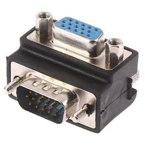 90 Degree Right Angled VGA Male To Female Extension Extender Video Adapter D _cn - Afbeelding 1 van 12