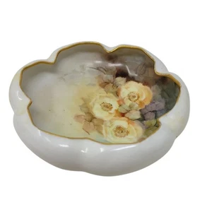 Antiguo R.S. Cuenco de porcelana Prusia pintura de lirios de agua con adornos dorados - Imagen 1 de 8