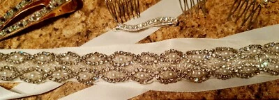 Hermosos accesorios para el cabello de boda lote de 7 piezas peines envoltura para el cabello Barrett  Foto 1 de 4