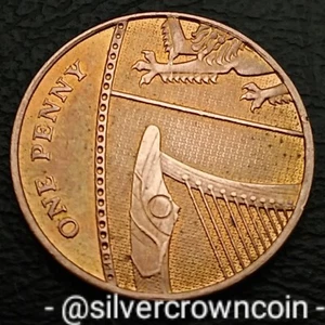 UK Great Britain 1 Penny 2010. KM#1107. One Cent coin. Lion & Harp. Tiara. BR. - Picture 1 of 7