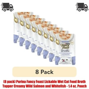 (8 pack) 1.4 oz Pouch. Purina Fancy Feast Lickable Wet Cat Food Broth Topper - Picture 1 of 9