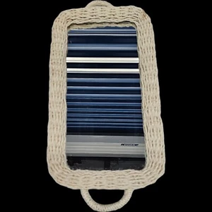 Vintage Wicker Dresser Vanity Tray or Hanging Mirror Rattan Shabby Cottage Core - Picture 1 of 6