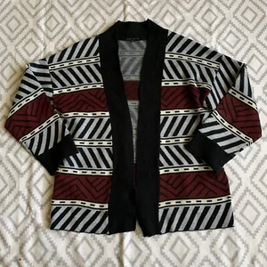 Sanctuary Women's Black Gray Open Front Oversized Cardigan Sweater Medium - Picture 1 of 3