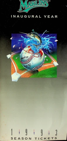 MLB FL Marlins Inaugural Season (1993) Ticket Book - Cover Only Cover