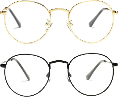 Pro Acme Classic Round Metal Clear Lens Glasses Frame Unisex Circle Eyeglasses (