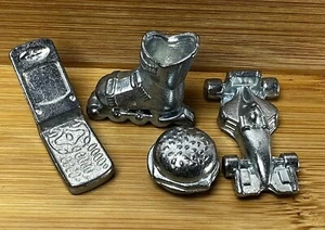 4 Monopoly Pawns Tokens Pieces Parts Burger Skateboard Flip Phone Cell Race Car - Picture 1 of 9