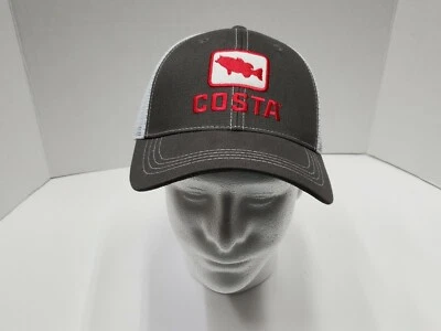 Costa Del Mar Bass Trucker XL Hat Graphite Adjustable Back Fishing Bass One Size