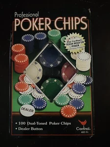 Juego de fichas de póker profesional 100ct botón de crupier tonificado duelo sellado NUEVO - Imagen 1 de 2