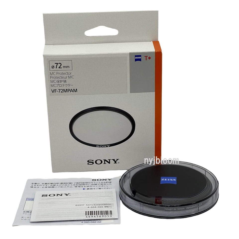 New SONY 72mm MC Protector Multi-Coated Clear Protector Filter VF-72MPAM  Zeiss - Image 1 of 4