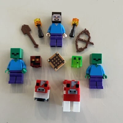 Lego Minifigure Minecraft Lot M ~ Mooshroom Red Cow & Baby / Slime / Magma - Image 1 of 2