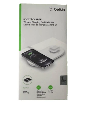 Belkin Dual Wireless Charging Pad 10W Boost Charge for Apple / Samsung - Image 1 of 2