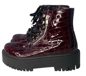 Topshop Hightop Platform Boot Made in Italy Side Zip Laces 36 3 5 - Picture 1 of 8