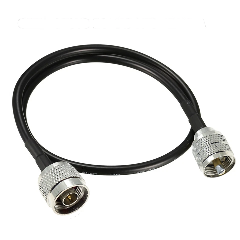RG58 N MALE to PL259 UHF MALE Plug Lot RF coax jumper Pigtail coaxial cable - Image 1 of 1