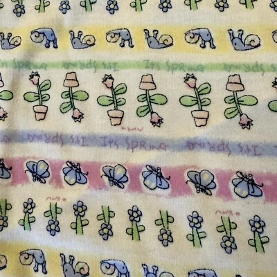 Tela tejida jersey floral primavera blanca 3 yardas por 64 pulgadas  "Es primavera" Foto 1 de 4