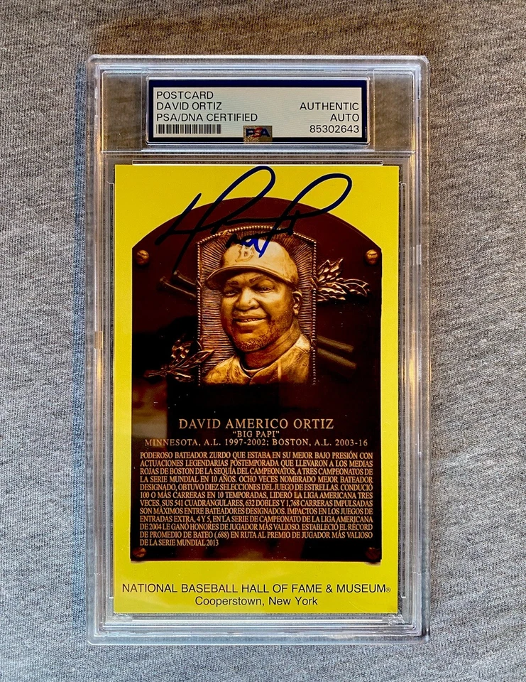 BOSTON RED SOX- DAVID ORTIZ AUTOGRAPH HALL OF FAME PLAQUE CARD PSA SLAB 643 - Image 1 of 1