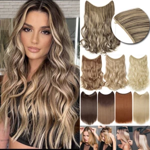 US Wire In Hair Extensions Elastic Band Secret Miracle Ring 100% Real Thick Hair - Picture 1 of 44