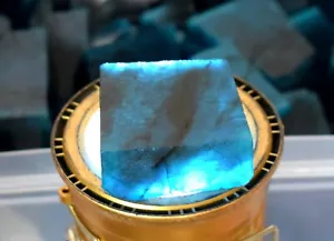 Brazilian 1 Piece Blue Apatite Natural 450 Ct Gems Polished Rough SQ187 - Picture 1 of 8