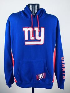Men's Majestic NFL New York Giants Blue Duel Blend Hooded Sweatshirt NWT Medium