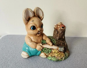 Estatuilla Woodlander vintage Moorcraft pintada a mano estatuilla de madera - Imagen 1 de 7