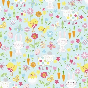 Spring Hippity Hoppity Friends Cotton Fabric Benartex Easter By the Yard - Picture 1 of 3