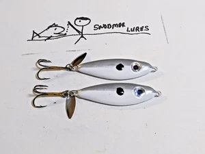 2 -1 oz SHAD Fishing Casting Jigging Slab Lead Spoons Lures - Picture 1 of 6