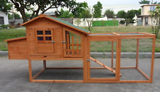 Deluxe Large Wood Chicken Coop Backyard Hen House 3-5 Chickens w Nesting Box Run
