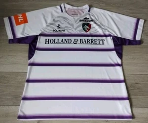 Leicester Tigers Rugby Away Shirt 2018/2019 - Kukri 2XL Jersey White XXL Top D3D - Picture 1 of 10