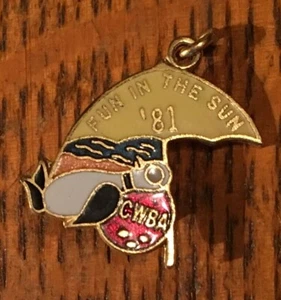 Vintage 1981 CWBA Bowling, Enamel Collector Pin - Picture 1 of 2