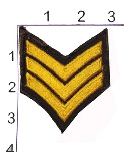 Embroidered Iron On Novelty Patch Sergeant Stripes Military Rank Insignia - Picture 1 of 1