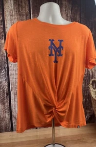 New York Mets Orange Baseball Twist Front New Era Shirt 2XL Women’s  - Picture 1 of 7