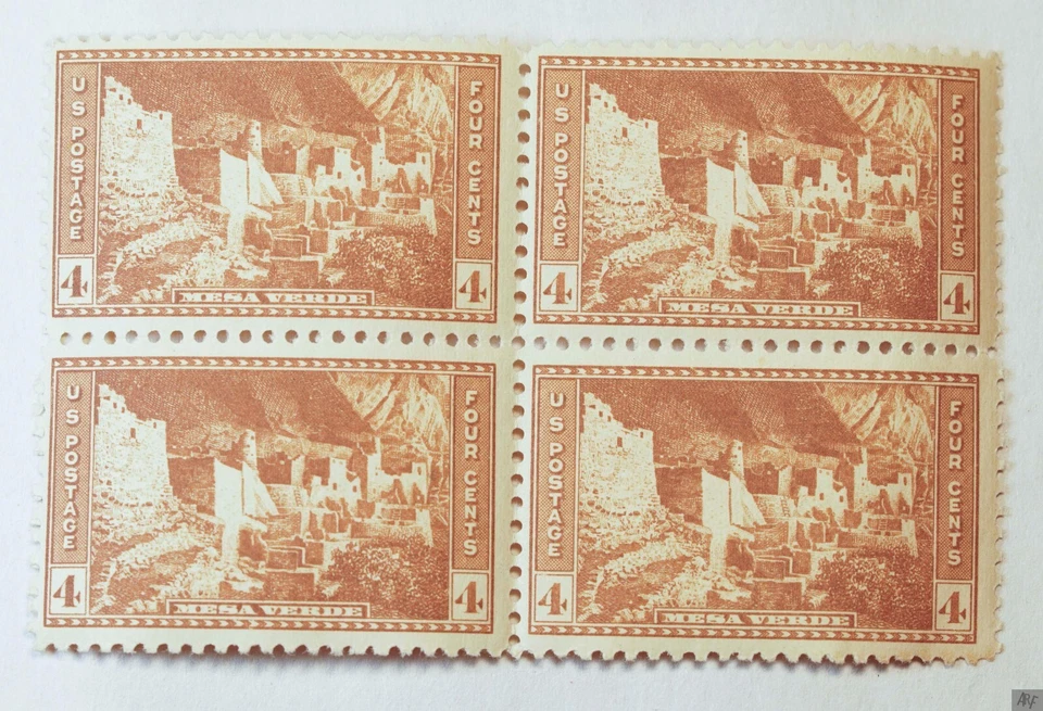 1934 US Scott #743 Mesa Verde Block of 4 MNH Mint Never Hinged - Image 1 of 4