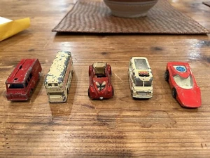 VTG  5 Lesney England Ice Cream, Bus, FireTruck , Rolomatics , Flying Bug$DROP - Picture 1 of 22