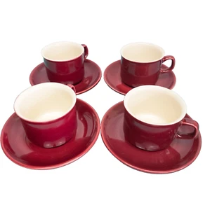 TG Green Church Gresley Vintage Set of 4 Cups and Saucers Wine Red Tea Coffee - Bild 1 von 9